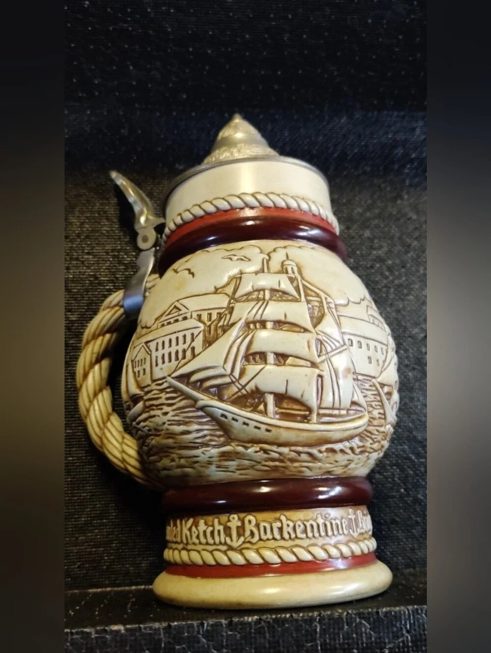 Vintage 1977 Handcrafted Avon Beer Stein Sailing Ships
